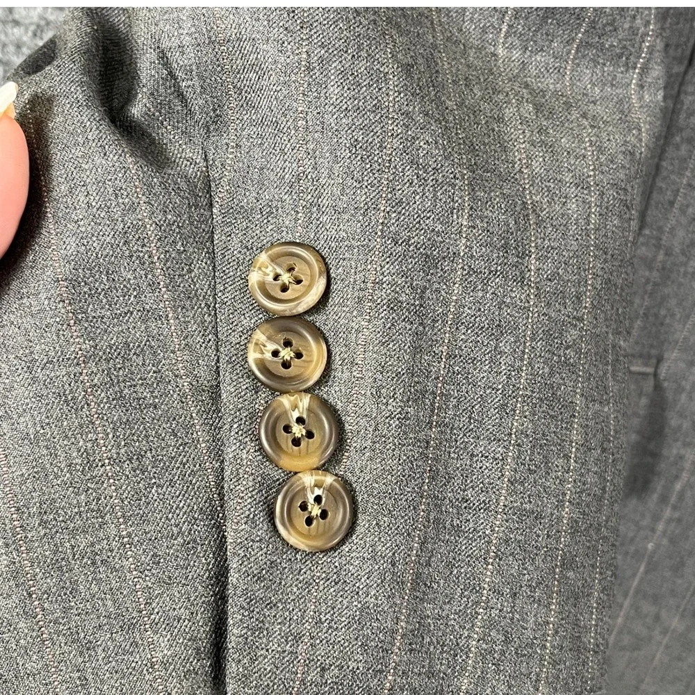 Ralph Lauren Wool Cashmere Blazer Mens 54R Pinstripe Pink Lining Professional